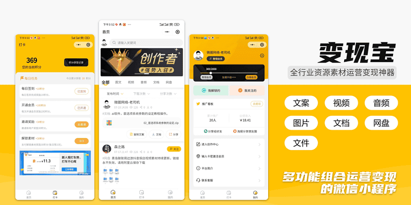 【独立版】变现宝小程序V1.2.4知识付费小程序|不死鸟资源网