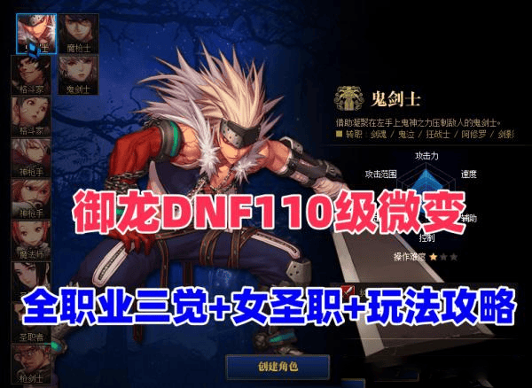 微变110御龙DNF全职业三觉仿国服,11职业女圣职，带玩法攻略+视频教程 - 不死鸟资源网|不死鸟资源网