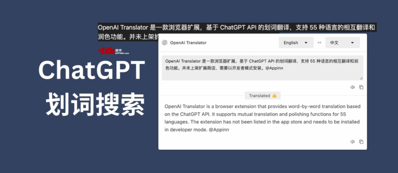 基于 ChatGP-T API 的划词翻译 Chrome 插件|不死鸟资源网